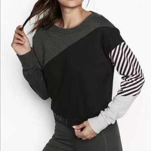 Victoria's Secret Pullover Stripe ColorBlock Crop